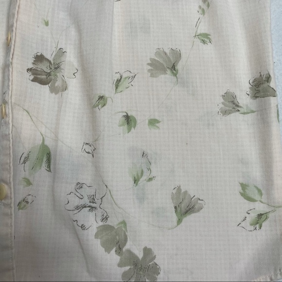 Vintage Floral Button Down Blouse Cottagecore Grannycore Short Sleeve Size S - Picture 2 of 10